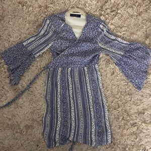 Francesca’s blue wrap dress